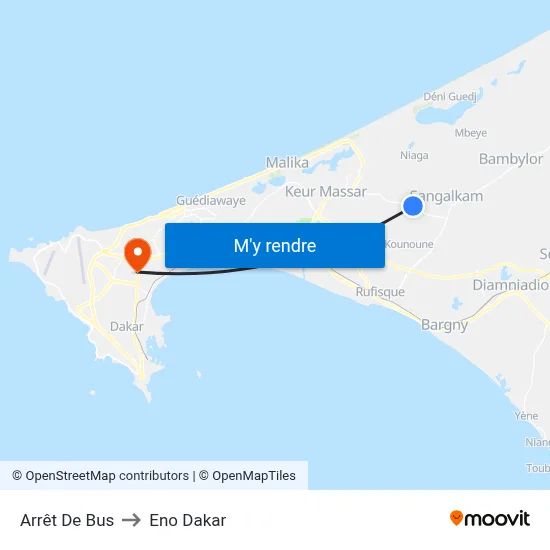 Arrêt De Bus to Eno Dakar map