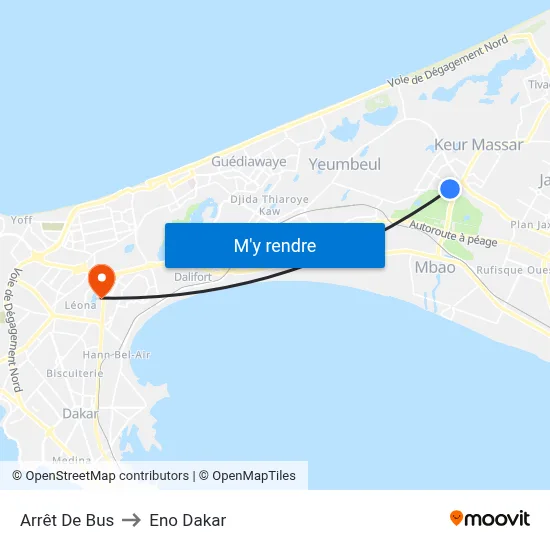 Arrêt De Bus to Eno Dakar map