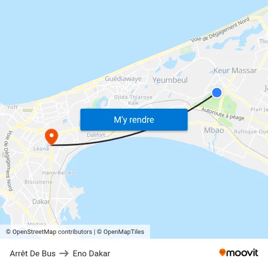 Arrêt De Bus to Eno Dakar map