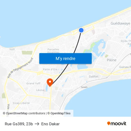 Rue Gs389, 23b to Eno Dakar map