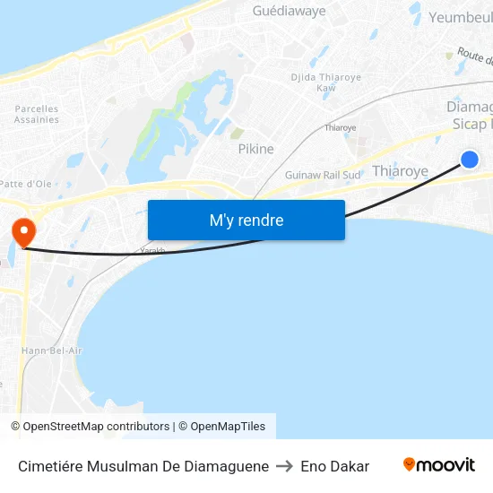 Cimetiére Musulman De Diamaguene to Eno Dakar map