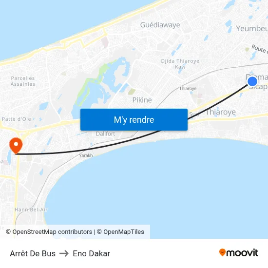 Arrêt De Bus to Eno Dakar map