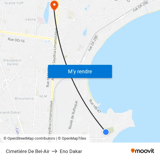 Cimetiére De Bel-Air to Eno Dakar map