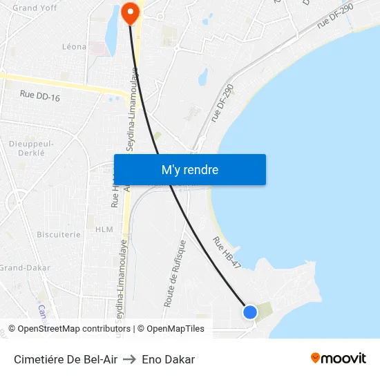Cimetiére De Bel-Air to Eno Dakar map