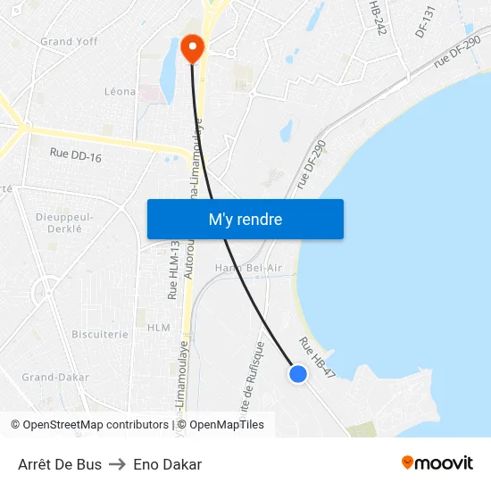 Arrêt De Bus to Eno Dakar map