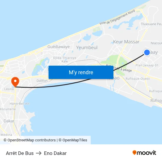 Arrêt De Bus to Eno Dakar map