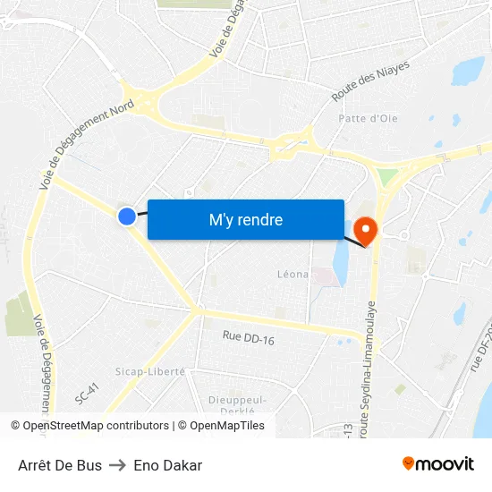 Arrêt De Bus to Eno Dakar map