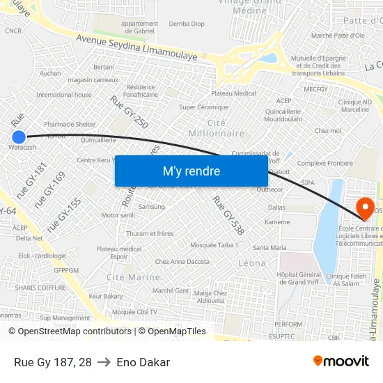 Rue Gy 187, 28 to Eno Dakar map