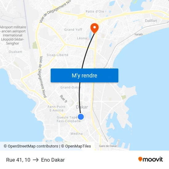 Rue 41, 10 to Eno Dakar map