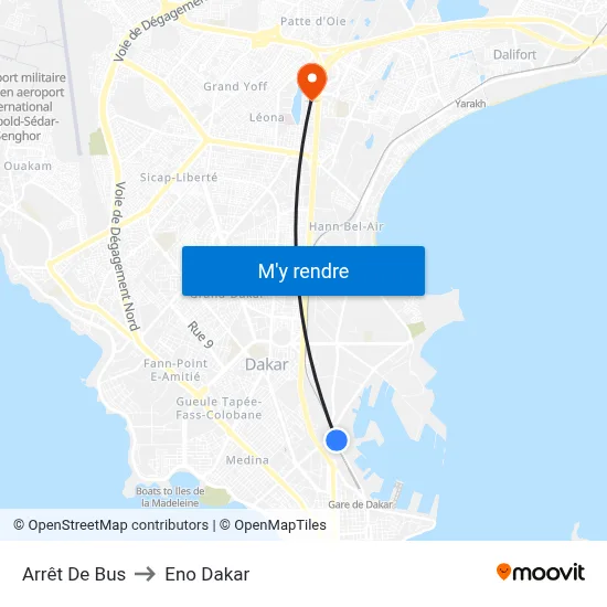 Arrêt De Bus to Eno Dakar map