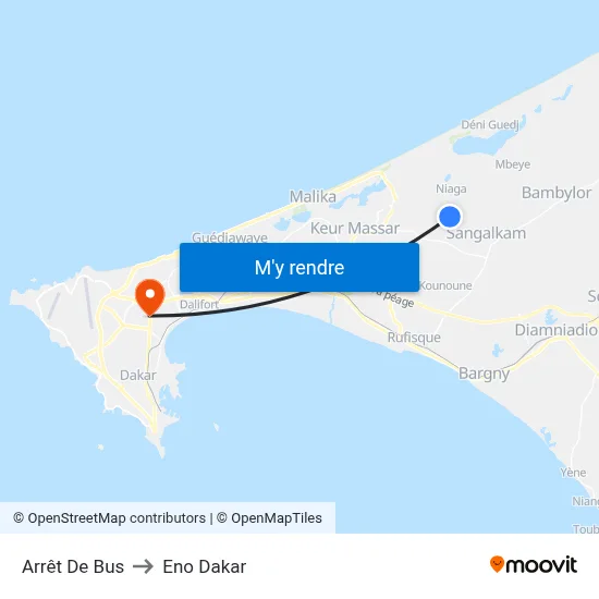 Arrêt De Bus to Eno Dakar map
