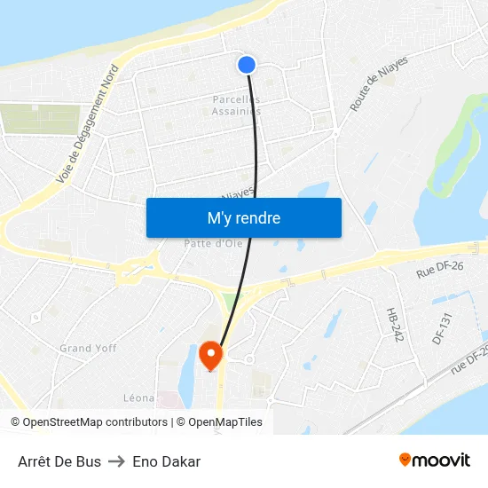 Arrêt De Bus to Eno Dakar map