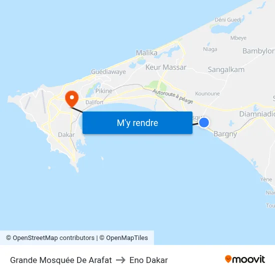 Grande Mosquée De Arafat to Eno Dakar map