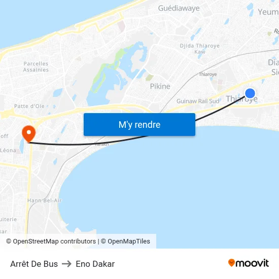 Arrêt De Bus to Eno Dakar map
