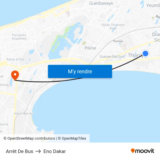 Arrêt De Bus to Eno Dakar map