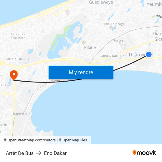 Arrêt De Bus to Eno Dakar map