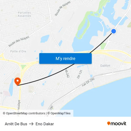 Arrêt De Bus to Eno Dakar map