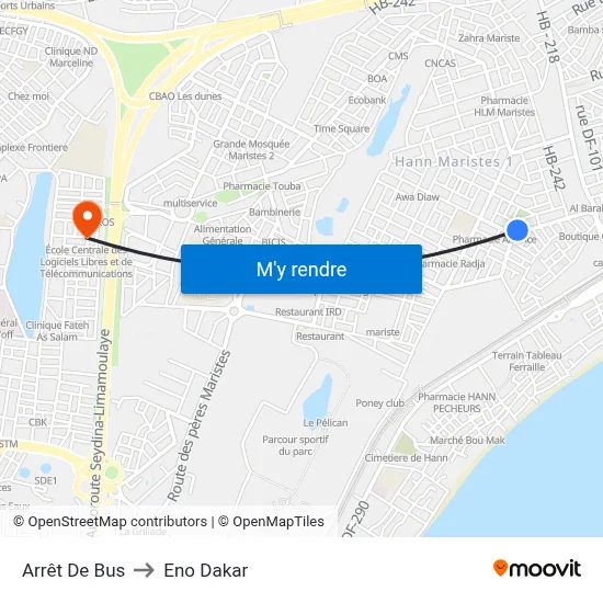 Arrêt De Bus to Eno Dakar map