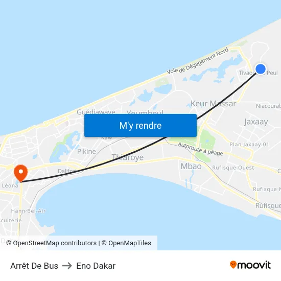Arrêt De Bus to Eno Dakar map