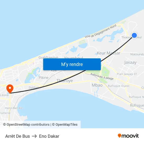Arrêt De Bus to Eno Dakar map