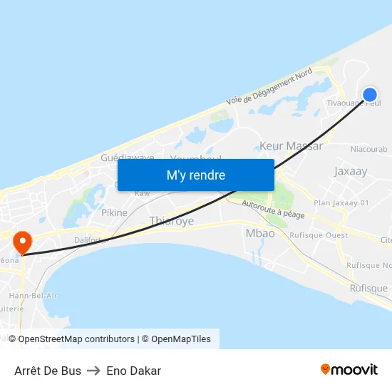 Arrêt De Bus to Eno Dakar map