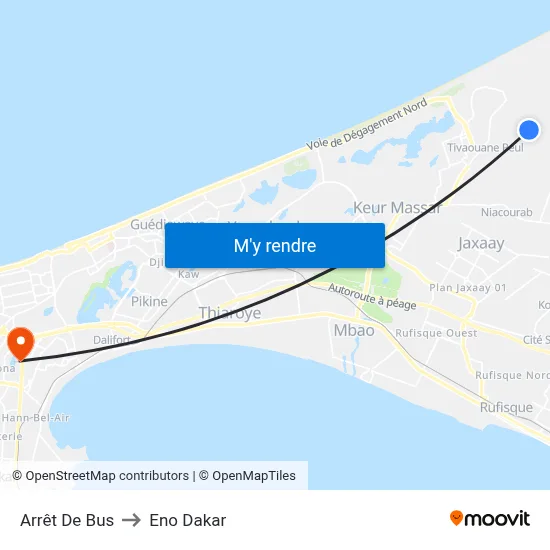 Arrêt De Bus to Eno Dakar map