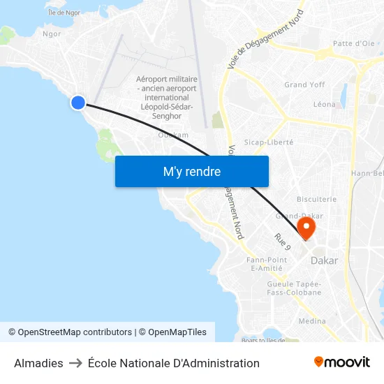 Almadies to École Nationale D'Administration map