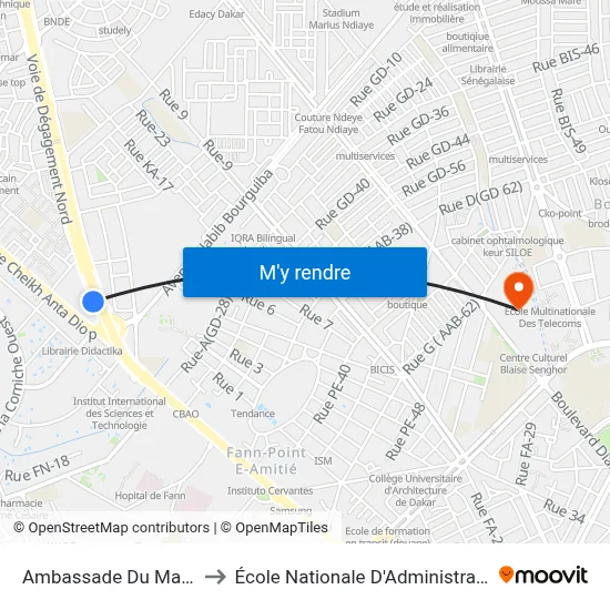 Ambassade Du Maroc to École Nationale D'Administration map