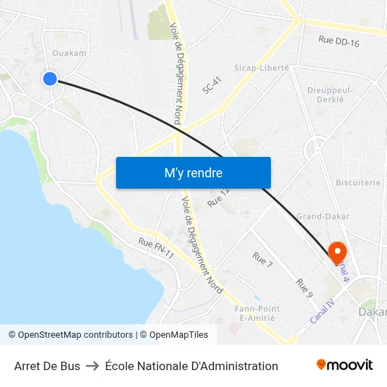 Arret De Bus to École Nationale D'Administration map