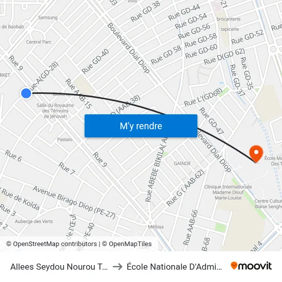 Allees Seydou Nourou Tall, 4320 to École Nationale D'Administration map