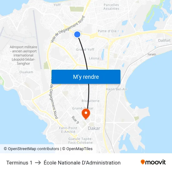 Terminus 1 to École Nationale D'Administration map