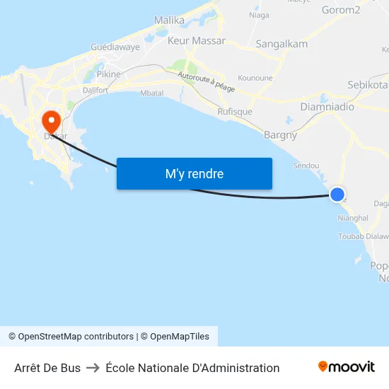 Arrêt De Bus to École Nationale D'Administration map