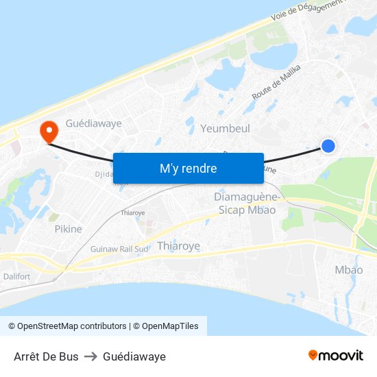 Arrêt De Bus to Guédiawaye map