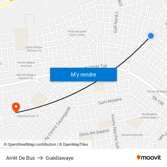Arrêt De Bus to Guédiawaye map