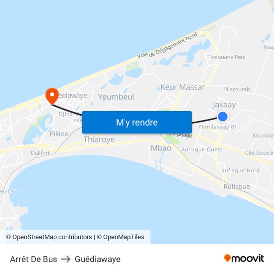 Arrêt De Bus to Guédiawaye map