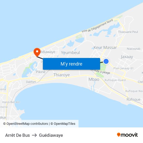 Arrêt De Bus to Guédiawaye map