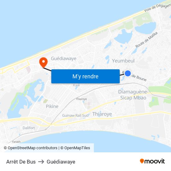 Arrêt De Bus to Guédiawaye map