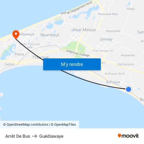 Arrêt De Bus to Guédiawaye map