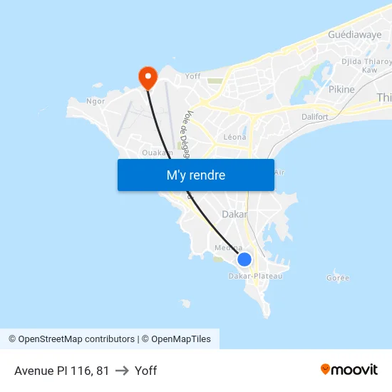 Avenue Pl 116, 81 to Yoff map