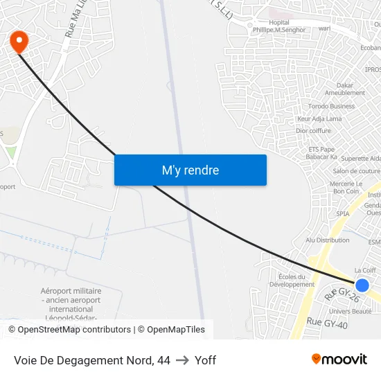 Voie De Degagement Nord, 44 to Yoff map