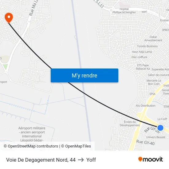 Voie De Degagement Nord, 44 to Yoff map