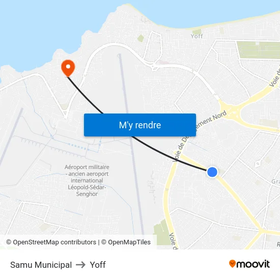 Samu Municipal to Yoff map
