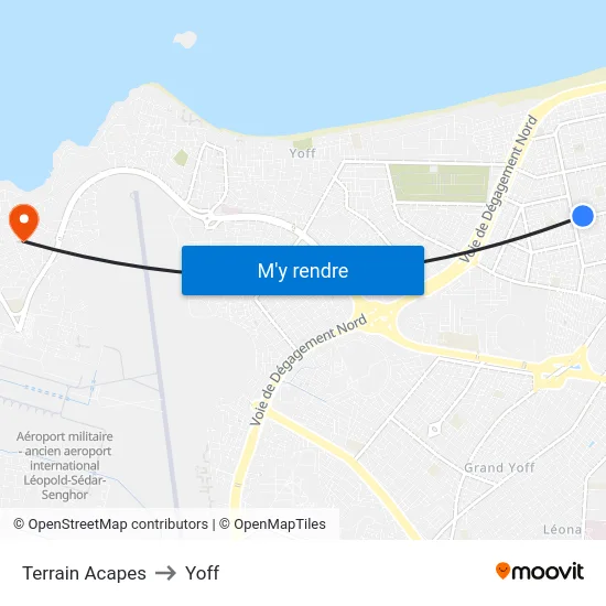 Terrain Acapes to Yoff map