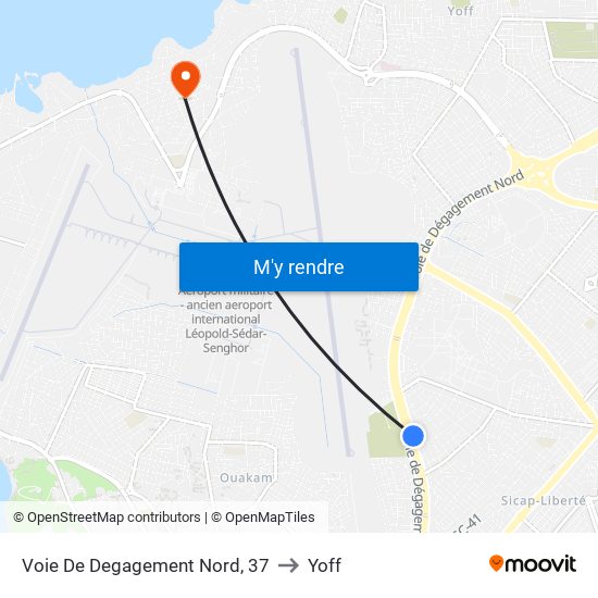 Voie De Degagement Nord, 37 to Yoff map