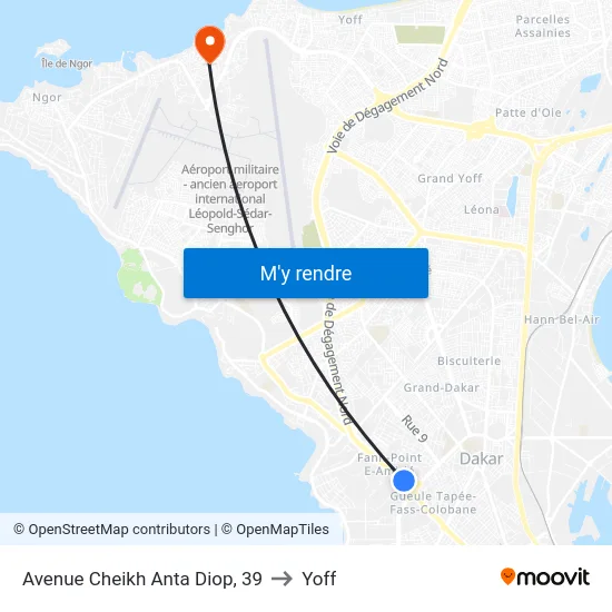 Avenue Cheikh Anta Diop, 39 to Yoff map