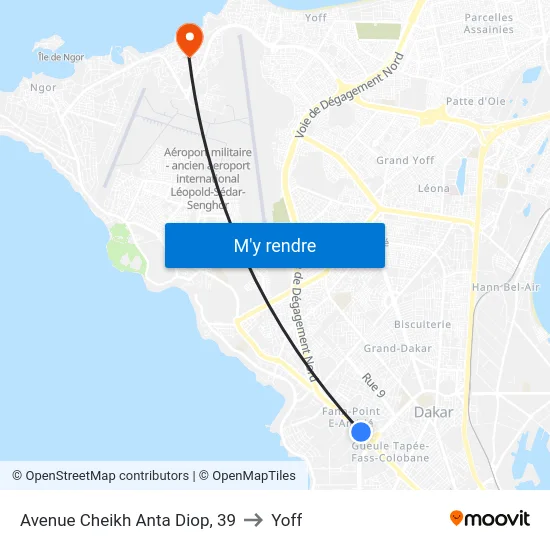 Avenue Cheikh Anta Diop, 39 to Yoff map