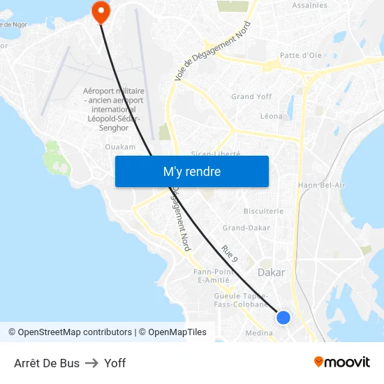 Arrêt De Bus to Yoff map