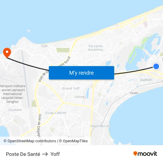 Poste De Santé to Yoff map