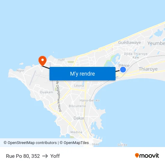 Rue Po 80, 352 to Yoff map