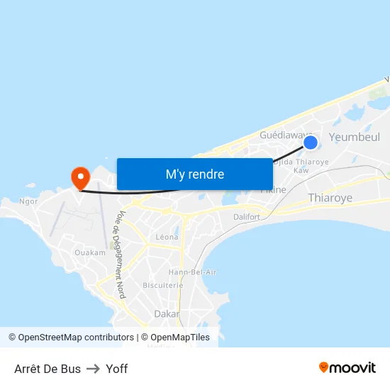 Arrêt De Bus to Yoff map
